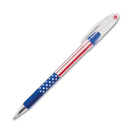 Pentel Pentel, R.S.V.P. STARS AND STRIPES STICK BALLPOINT PEN, 0.7 MM, BLACK INK, DOZEN BK90USAA